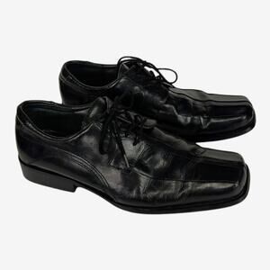 GIORGIO‎ BRUTINI Men’s Black Leather Dress Shoes Size 10.5M Square Toe Oxfords